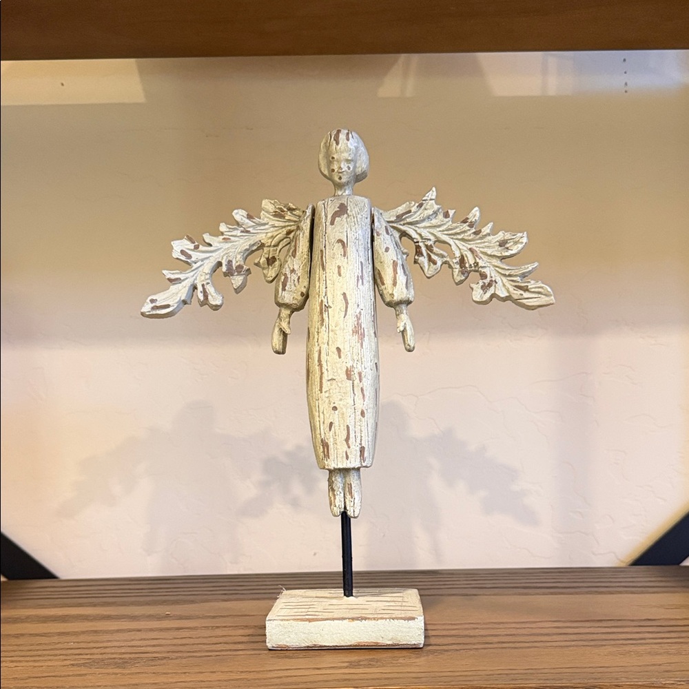 Creative Co-Op Distressed Cream Angel Sculpture